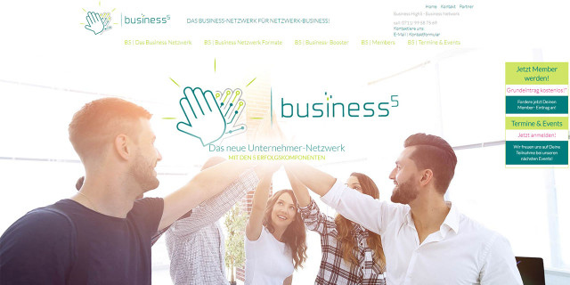 HOMEPAGE_Business High 5 Stuttgart_Mitte - das innovative Unternehmer-Netzwerk mit den 5 Komponenten