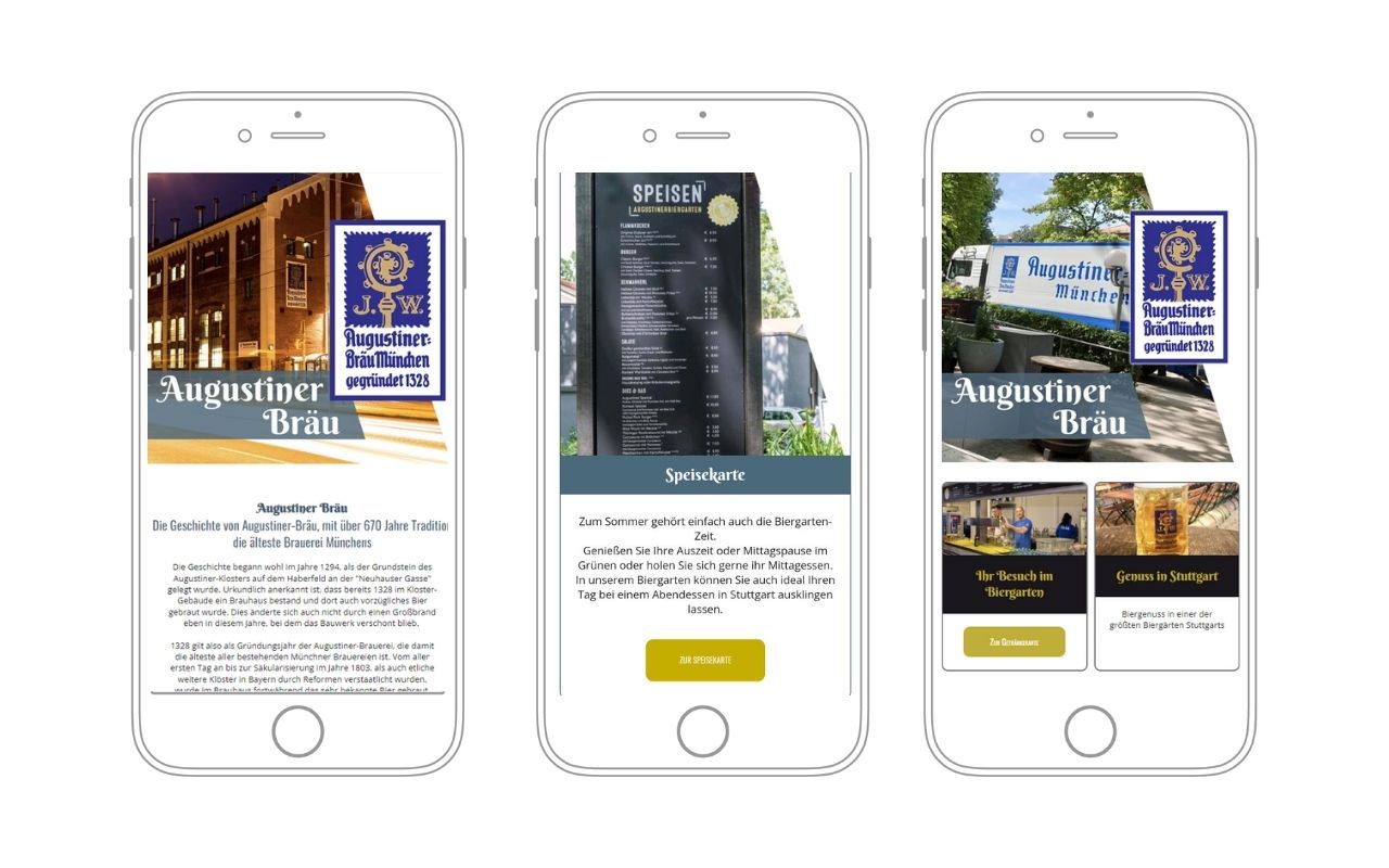 Augustiner Bräu -Biergarten in Stuttgart - Web- & Online-Marketing Mobile powered by eduxx BLD & iRS